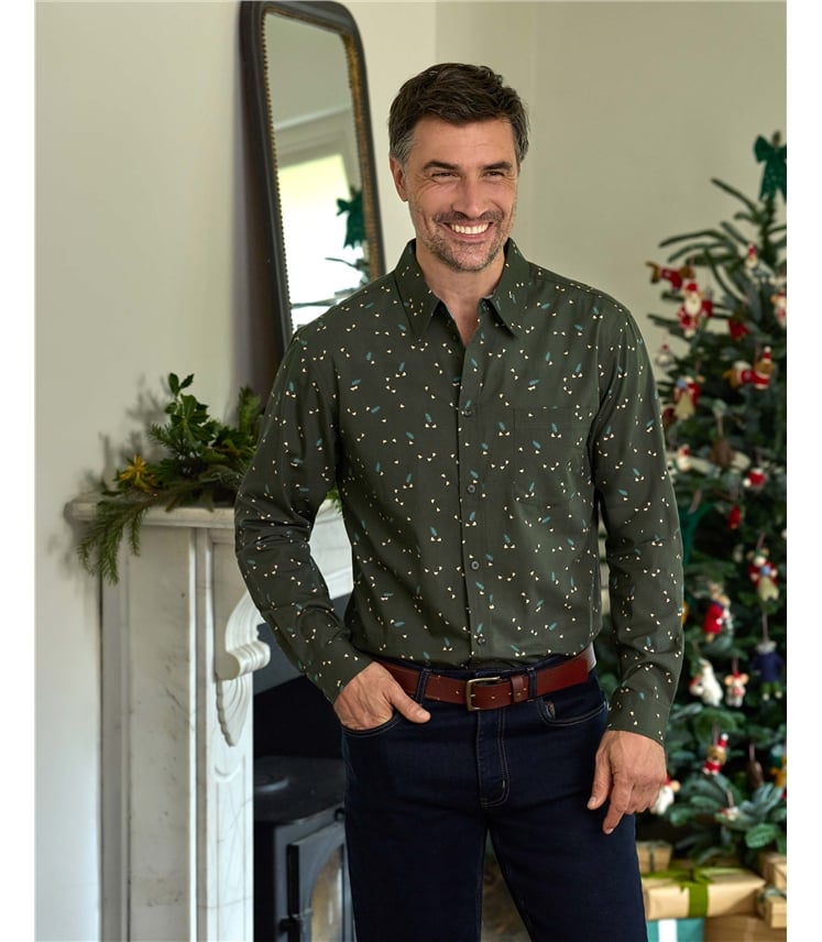 Mens Printed Long Sleeve Shirt