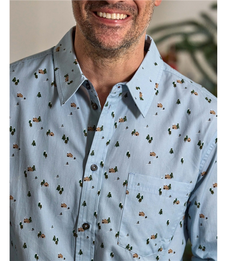 Mens Printed Long Sleeve Shirt