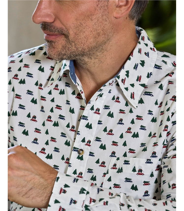 Mens Printed Long Sleeve Shirt
