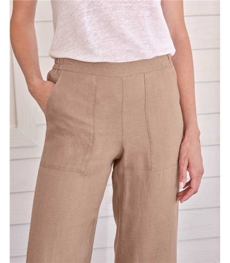 Laundered Linen Wide Leg Trouser
