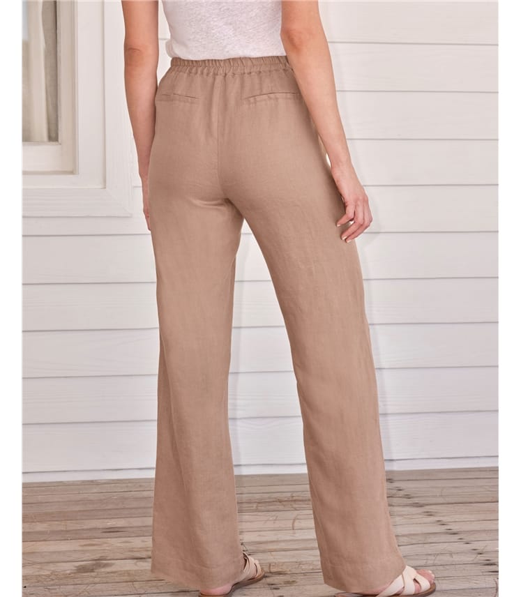 Laundered Linen Wide Leg Trouser