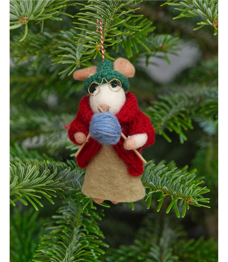 Grandma Mouse Christmas Decoration