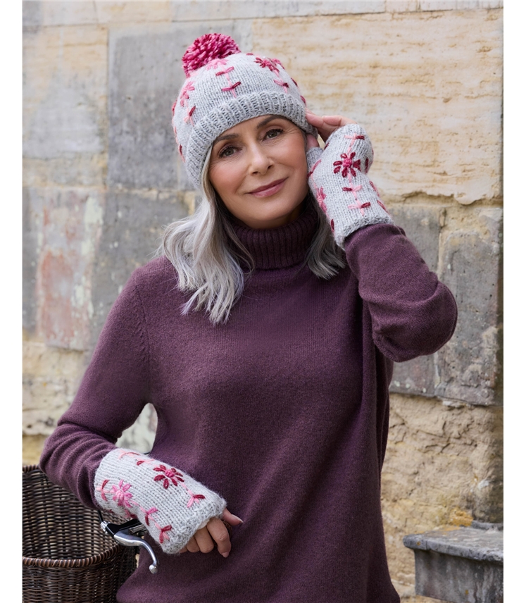 Embroidered Floral Hat