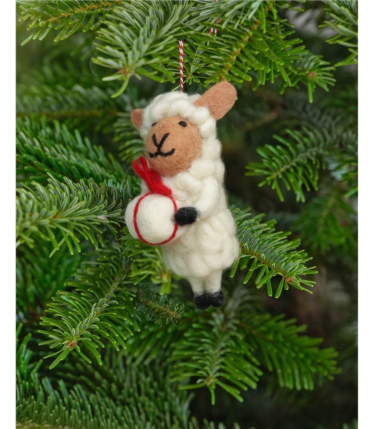 Wooly Sheep Christmas Decoration
