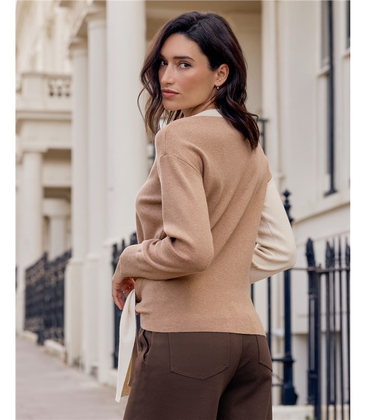 Wool Cotton Tie Sweater