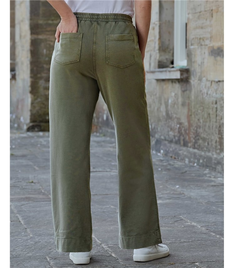 Soft Wide Leg Jersey Trousers