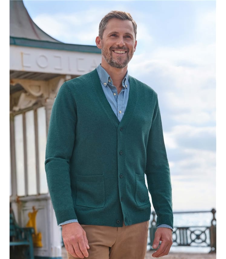 Cashmere and Merino V Neck Cardigan