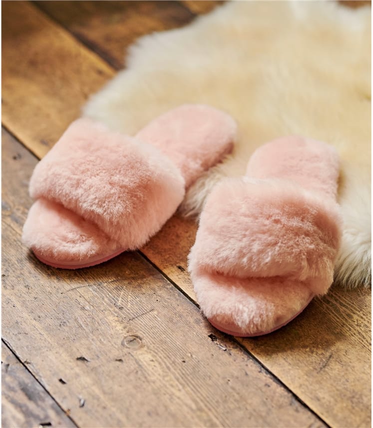 Old Friend Step In Sheepskin Open Toe Slippers Shoes Women's Size Med 6.5  -7.5 | eBay