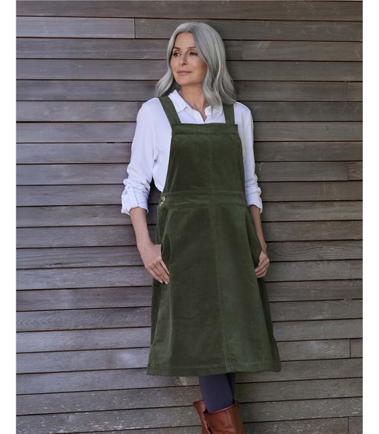 Cord Pinafore Dress