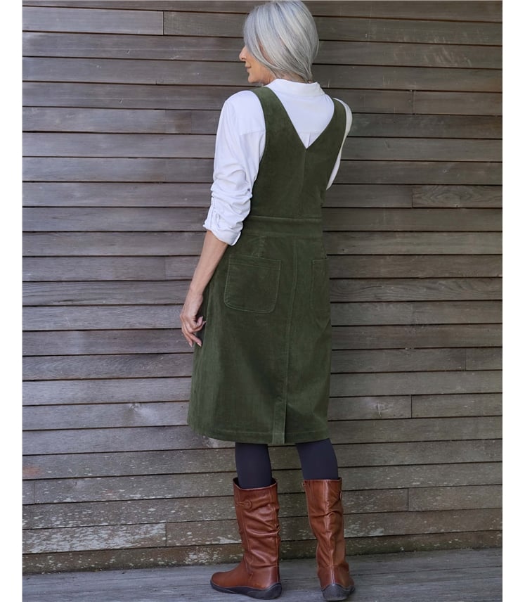 Cord Pinafore Dress