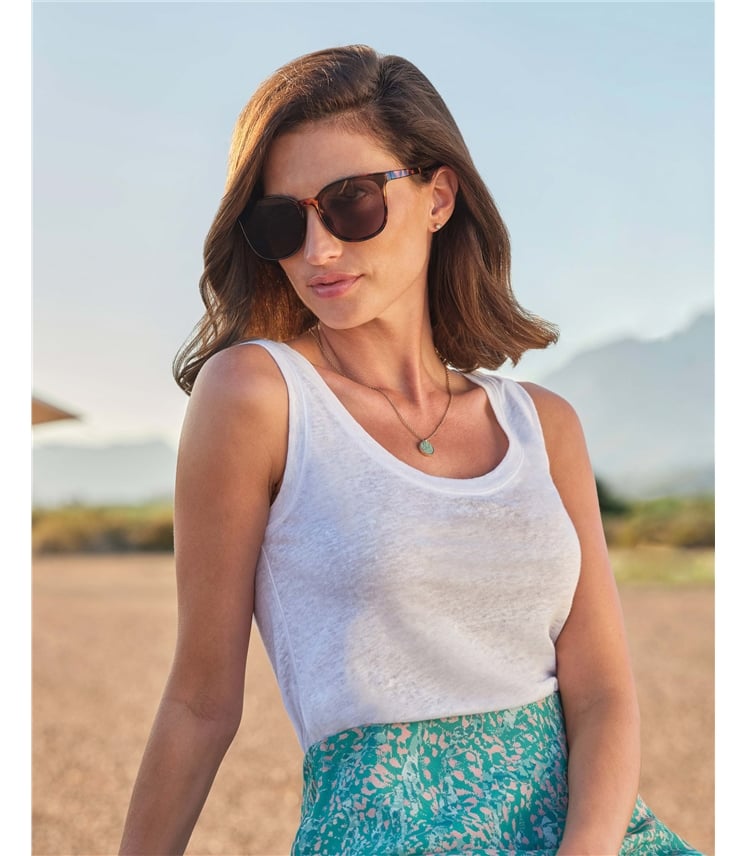 Luxus Leinen Jersey Trägerhemd