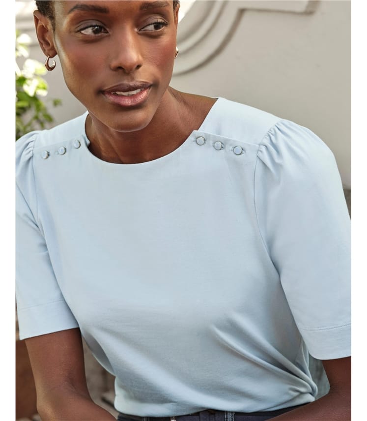 Button Detail Jersey Top