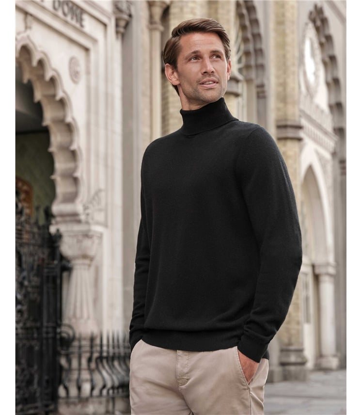 Mens Cashmere Roll Neck Sweater
