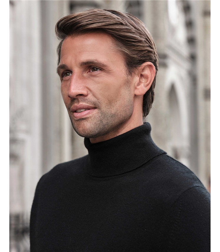 Mens Cashmere Roll Neck Sweater