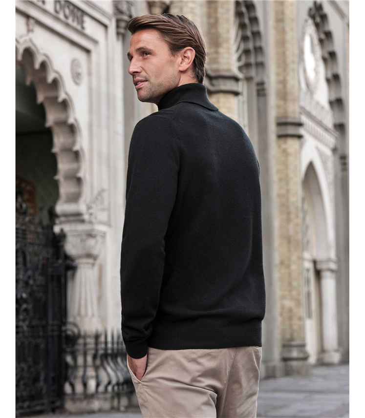 Mens Cashmere Roll Neck Sweater