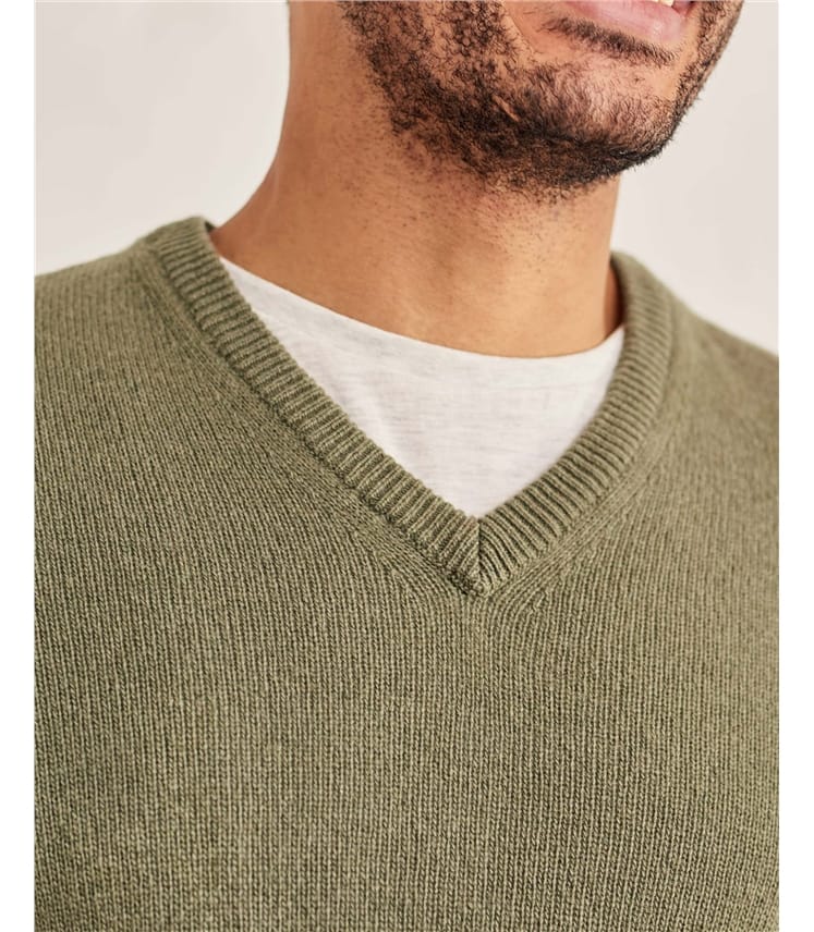 Mens Lambswool V Neck Jumper