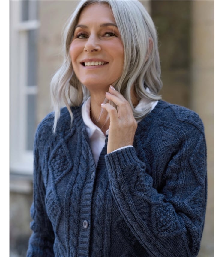 Cable Button Through Cardigan