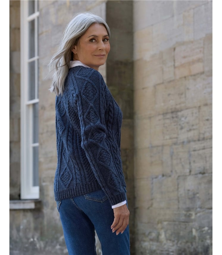 Cable Button Through Cardigan