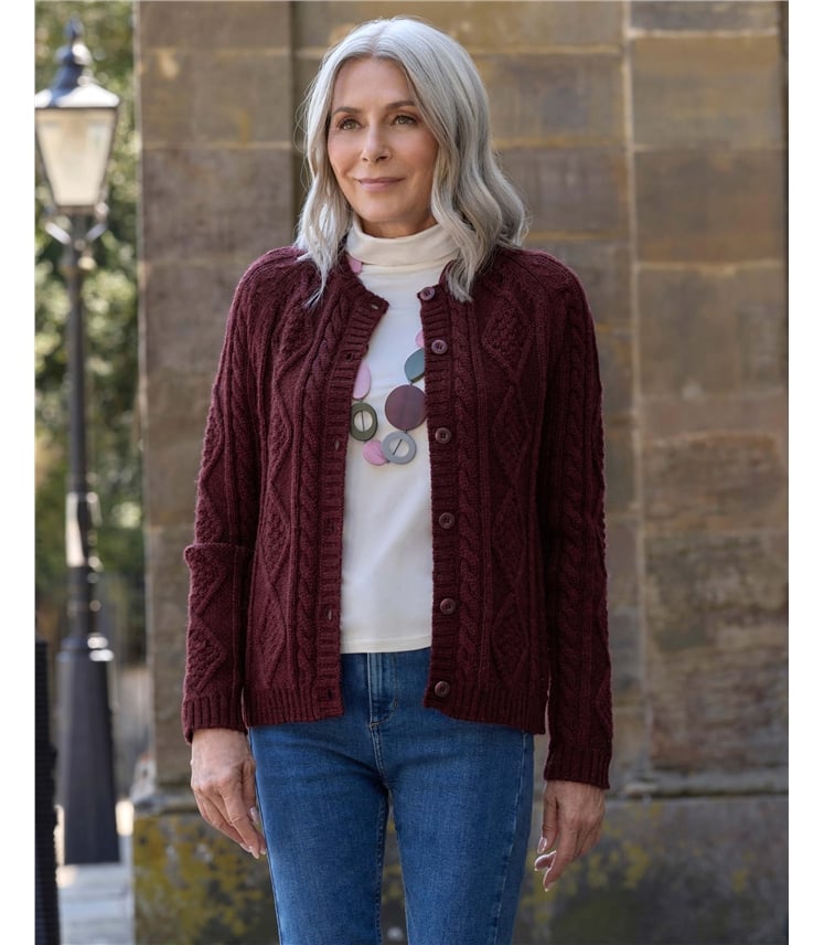Cable Button Through Cardigan