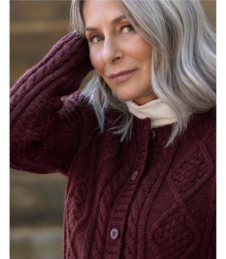 Cable Button Through Cardigan