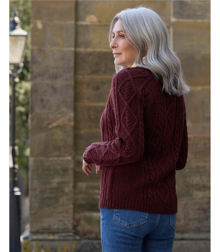 Cable Button Through Cardigan