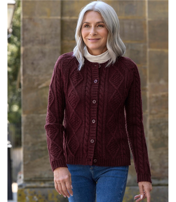Cable Button Through Cardigan