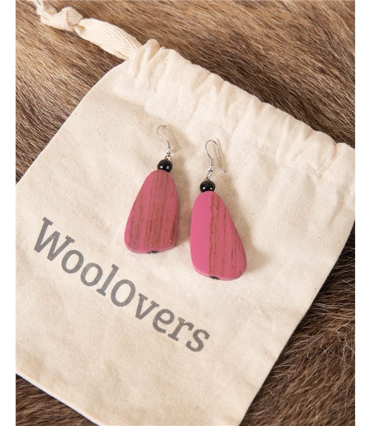 Wooden Pebble Earring