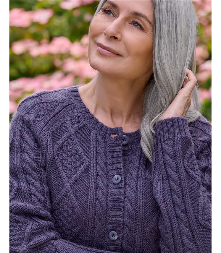 Cable Button Through Cardigan