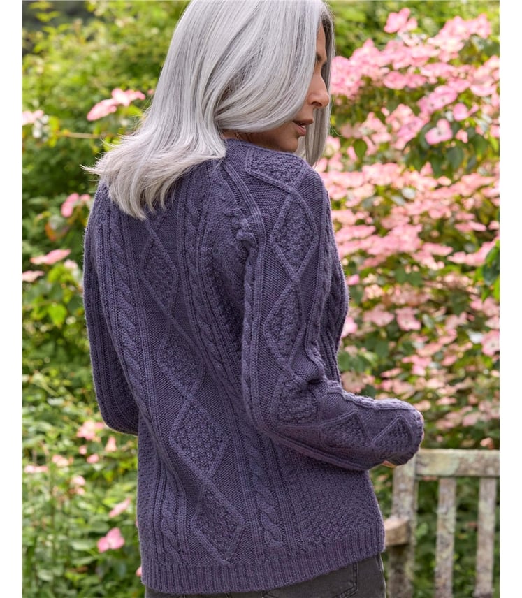 Cable Button Through Cardigan