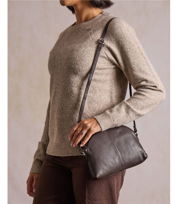 Elterwater Curved Leather Cross Body Bag