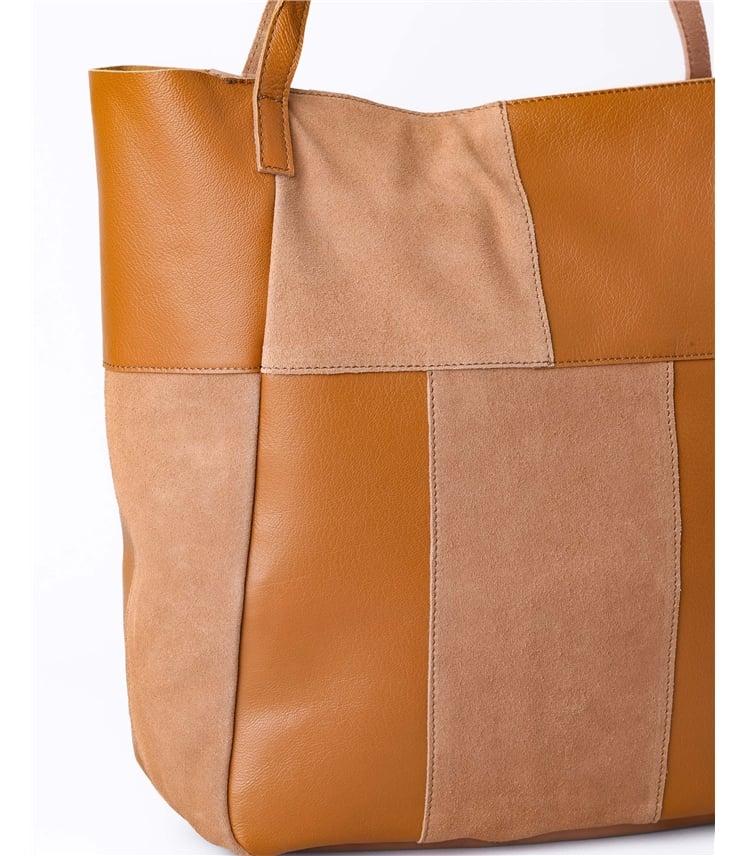 Tarn Hows Leather and Suede Tote Bag