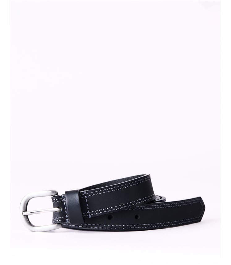 Keisley Twin Stitch Leather Belt