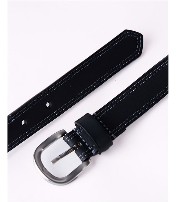 Keisley Twin Stitch Leather Belt