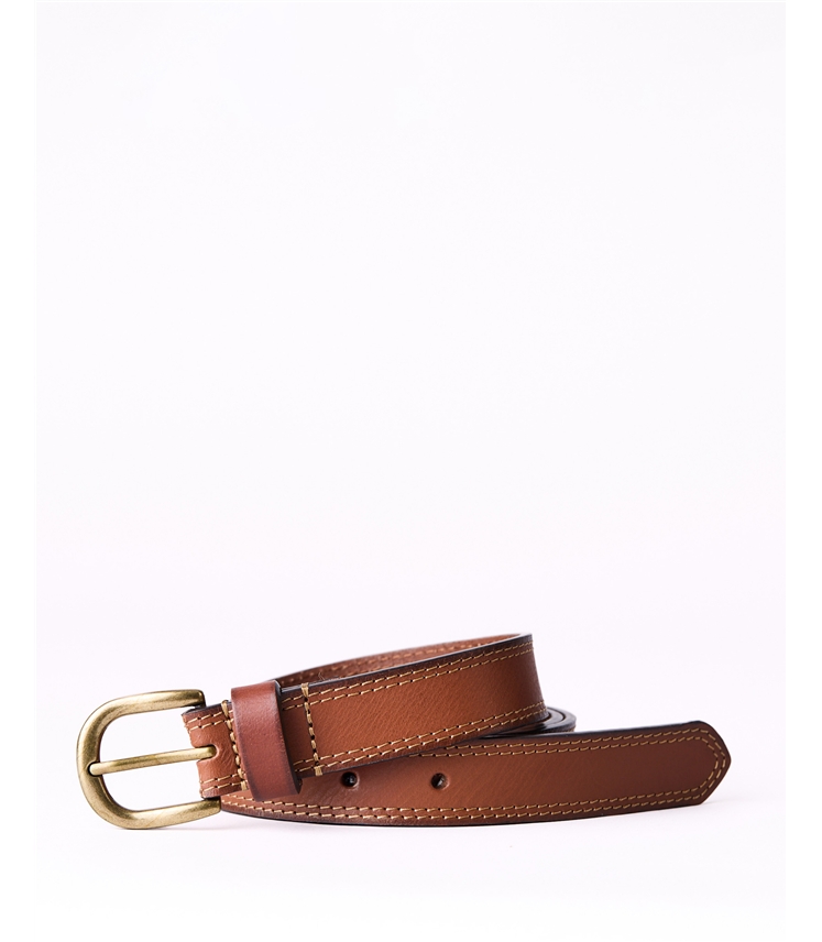 Keisley Twin Stitch Leather Belt