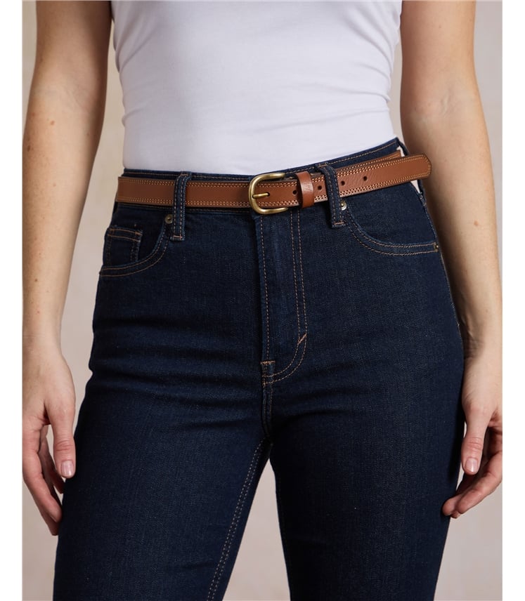 Keisley Twin Stitch Leather Belt