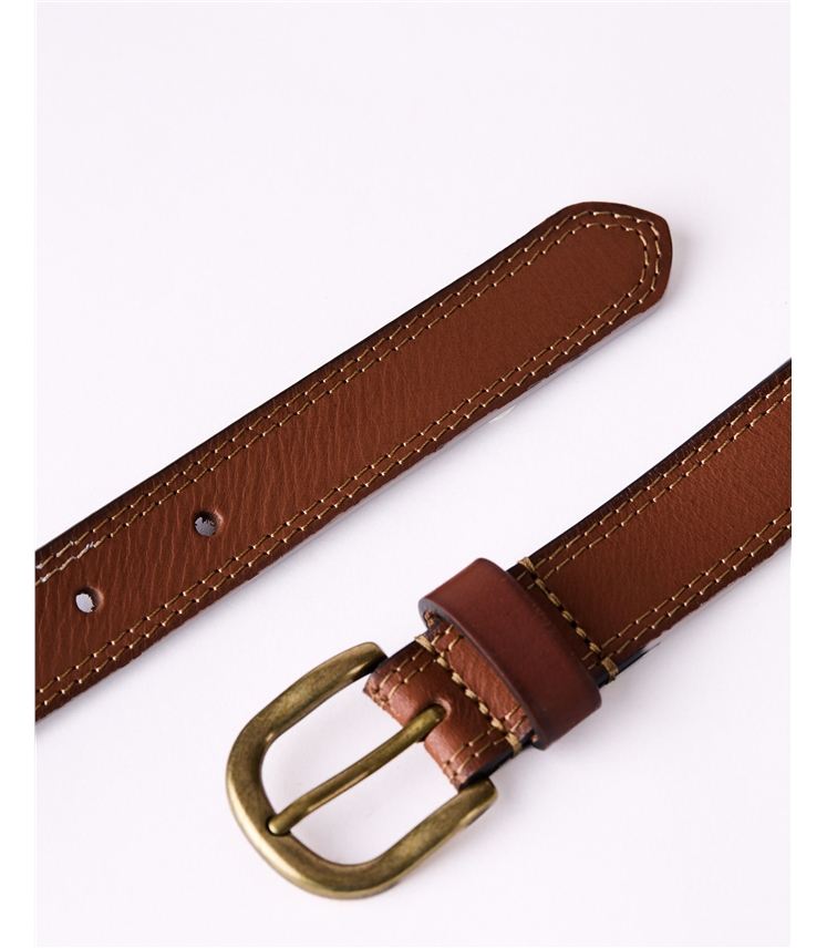 Keisley Twin Stitch Leather Belt
