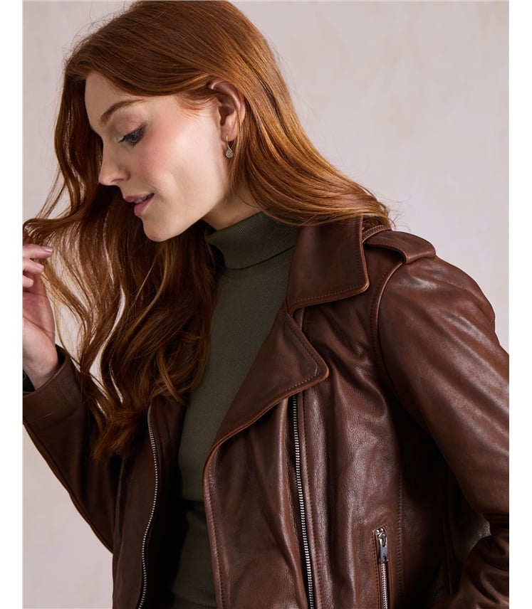 Wynlass Leather Biker Jacket