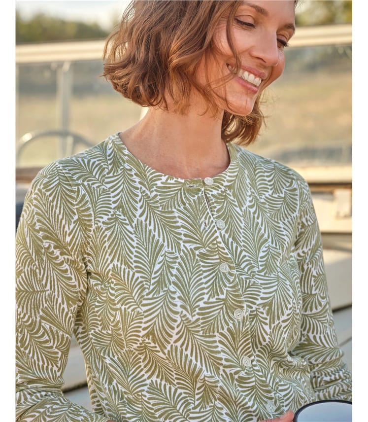 Leaf Printed Cardigan