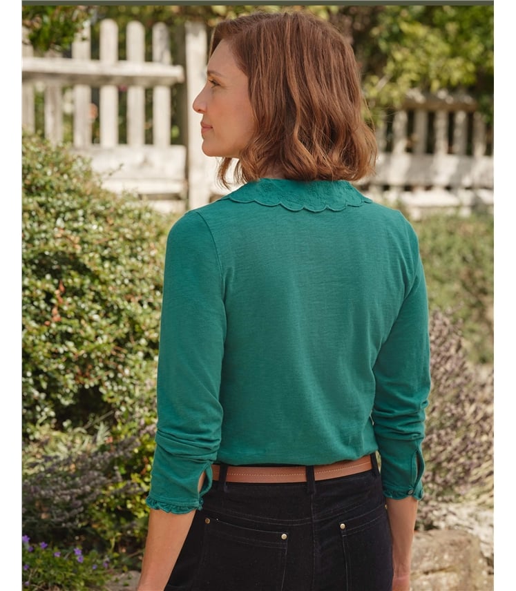 Top en jersey à collier pétale