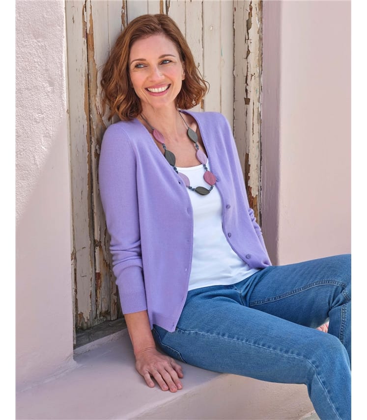 Black Cashmere V-Neck Cardigan main image 1