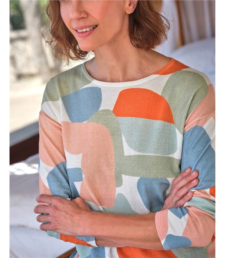 Lightweight Printed Abstract Jumper