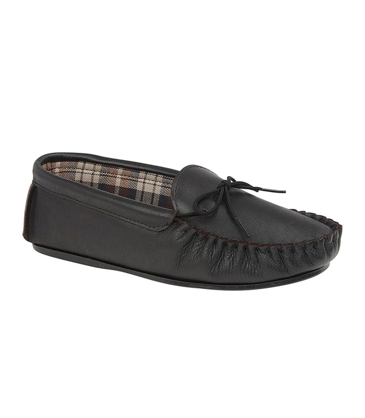 All leather moccasin slippers on sale