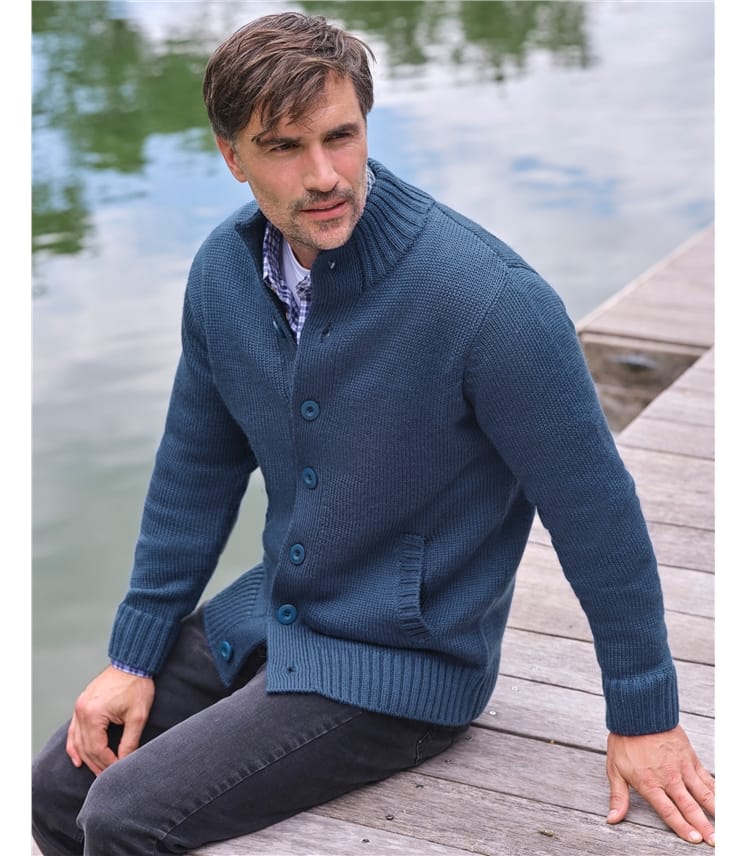 100% Pure Wool Button Everyday Cardigan