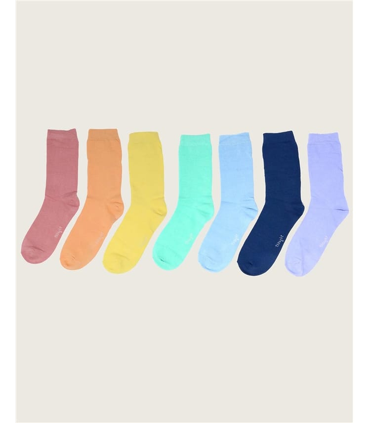 Light Multi | Womens Bamboo Rainbow Sock Box | WoolOvers US