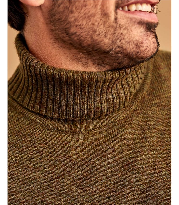 Mens Lambswool Polo Neck Jumper