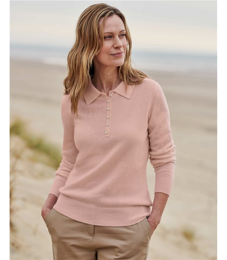 Cashmere and Merino Knitted Polo Shirt