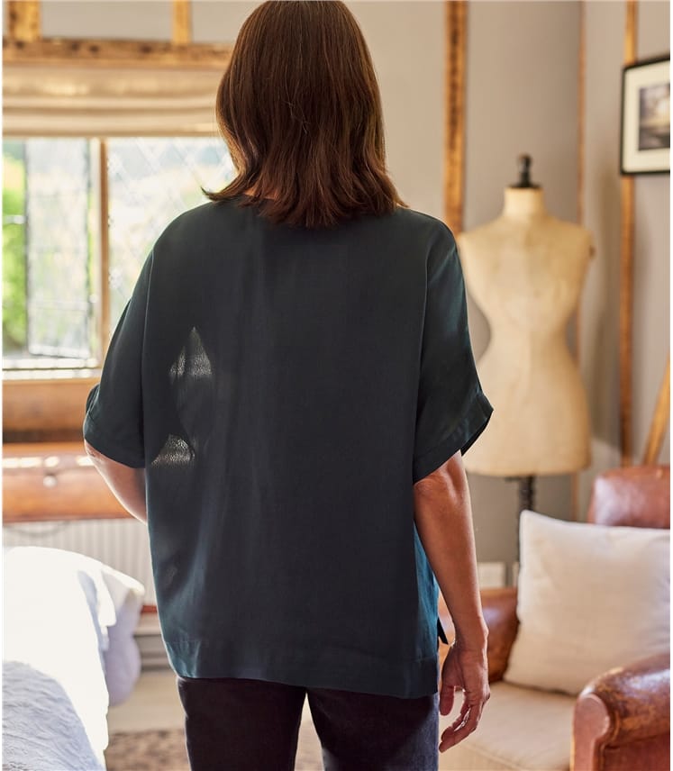 Womens Woven Relaxed Fit Top