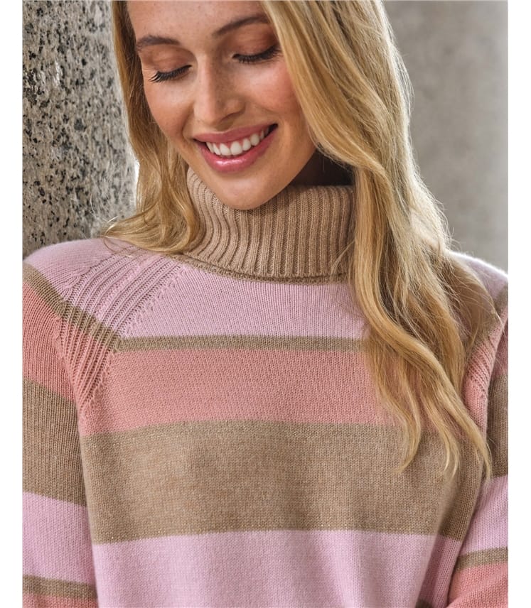 Wool Cashmere Wide Stripe Sweater