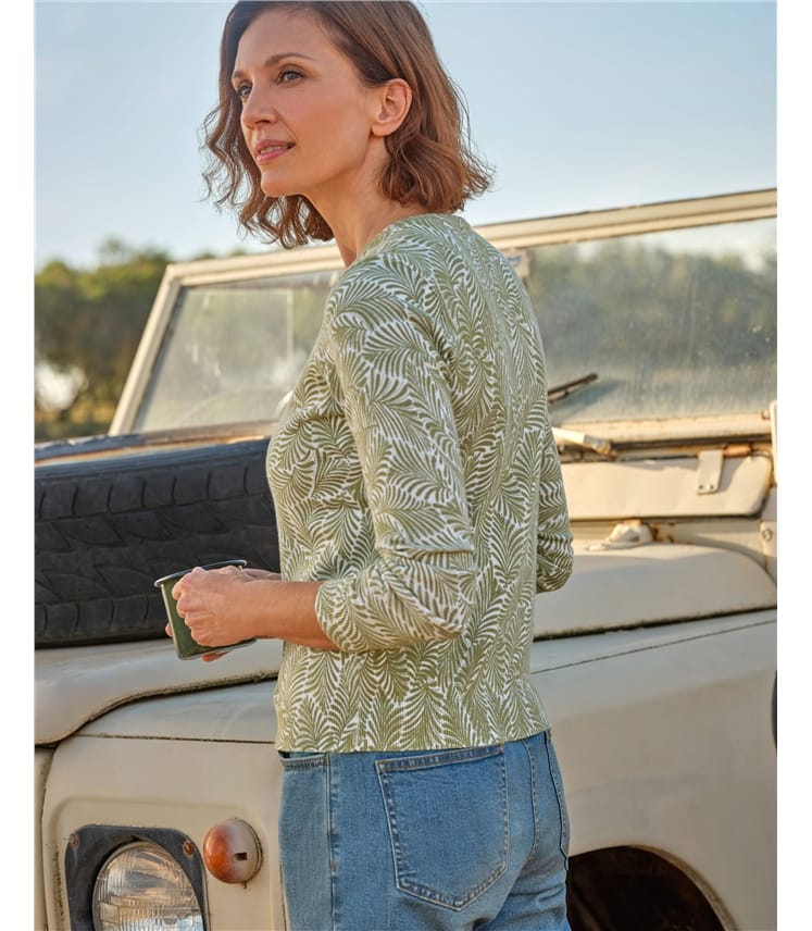 Leaf Printed Cardigan
