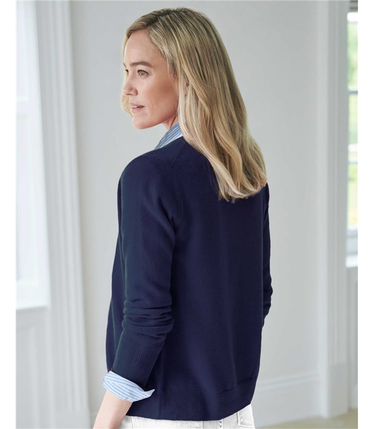 Navy v neck cardigan ladies best sale